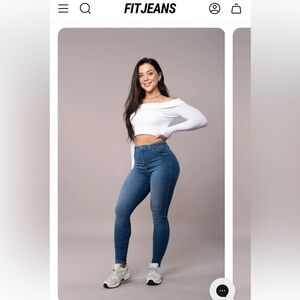 FITJEANS XL contour sapphire blue stretch skinny jeans high waisted